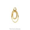 Double Circle Pendant with Open Byzantine Style in 14k Yellow Gold - Thumbnail 2