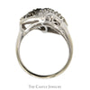 1cttw Wave Designed Cocoa and White Diamond Cluster Ring in 10k White Gold - Thumbnail 2