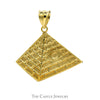 Pyramid Pendant with Eye Motif and Textured Detailing in 10k Yellow Gold - Thumbnail 3