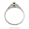 Oval Ruby Ring with Diamond Accents in 14k White Gold - Thumbnail 2