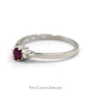 Oval Ruby Ring with Diamond Accents in 14k White Gold - Thumbnail 3