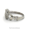 Diamond Accented Claddagh Ring in 10k White Gold - Thumbnail 3