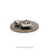 Heart Shaped Pendant with Ruby and Diamond Cluster in 14k White Gold - Thumbnail 3