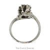 Free Form Diamond Cluster Ring in 14k White Gold - Thumbnail 2