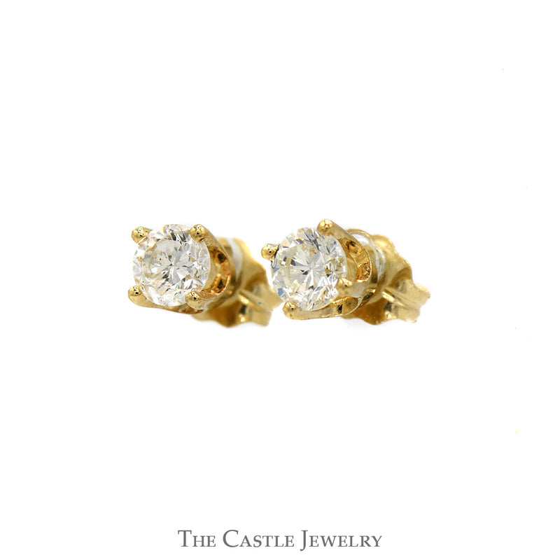 1/3cttw Round Diamond Stud Earrings in 14k Yellow Gold