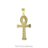 Two Tone Ankh Pendant with Chain Link Design in 10k White & Yellow Gold - Thumbnail 3