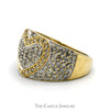1.25cttw Heart Shaped Diamond Cluster Ring with Diamond Cluster Sides in 14k Yellow Gold - Thumbnail 3
