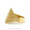 14k Yellow Gold Beaded Mesh Flexible Ring in 14k Yellow Gold - Thumbnail 2