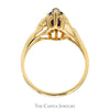 Marquise Cut Amethyst ring with Round Diamond Accents in 10k Yellow Gold - Thumbnail 2