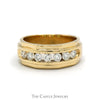 1cttw Channel Set Round 7 Diamond Men's Band in 10k Yellow Gold - Thumbnail 1