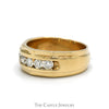 1cttw Channel Set Round 7 Diamond Men's Band in 10k Yellow Gold - Thumbnail 3