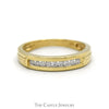 Channel Set Diamond Band with Grooved Sides in 10k Yellow Gold - Thumbnail 1