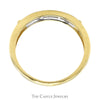 Channel Set Diamond Band with Grooved Sides in 10k Yellow Gold - Thumbnail 2