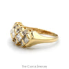 1cttw Princess & Round Cut Diamond Cluster Band in 14k Yellow Gold - Thumbnail 3
