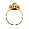 Antique Style Diamond Cluster Ring with Ornate Detail in 14k Yellow Gold - Thumbnail 2