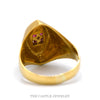 Ruby Cluster Ring in Concaved 18k Yellow Gold Mounting with Brushed Textured Sides - Thumbnail 2