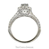 1.5cttw Round Diamond Solitaire Engagement Ring with Diamond Halo and Accented Sides in 14k White Gold - Thumbnail 2