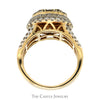 3cttw Round Diamond Cluster Ring with Double Diamond Halo & Multi Row Diamond Sides in 14k Yellow Gold - Thumbnail 2