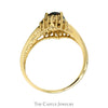 Oval Cabochon Opal Ring with Diamond Accents in 10k Yellow Gold - Thumbnail 2