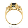 Le Vian 2ct Emerald Cut Sapphire Designer Ring with Diamond Accented Sides in 14k Yellow Gold - Thumbnail 2