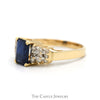 Le Vian 2ct Emerald Cut Sapphire Designer Ring with Diamond Accented Sides in 14k Yellow Gold - Thumbnail 3