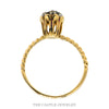 7 Round Diamond Flower Cluster Ring in 14k Yellow Gold with Twisted Designed Sides - Thumbnail 2
