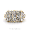 2.75cttw Round & Baguette Cut Diamond Cluster Ring in 14k Yellow Gold - Thumbnail 1