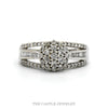 1cttw Round Diamond Cluster Ring with Diamond Accented Split Sides in 10k White Gold - Thumbnail 1