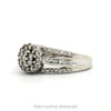 1cttw Round Diamond Cluster Ring with Diamond Accented Split Sides in 10k White Gold - Thumbnail 3