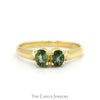 Double Oval Cut Green Spinel Ring in 18k Yellow Gold - Thumbnail 1