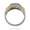 Two Toned 1/2cttw 5 Nick Set Diamond Band with Yellow Gold Bar Accents in 14k White Gold - Thumbnail 2
