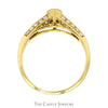 Oval Cut Emerald Ring with Baguette & Round Diamond Accented Sides in 18k Yellow Gold - Thumbnail 2