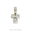 Triple Round Brilliant Cut Diamond Cluster Pendant in 10k White Gold - Thumbnail 1