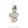 Triple Round Brilliant Cut Diamond Cluster Pendant in 10k White Gold - Thumbnail 3