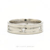 Side profile of the 14k white gold men's wedding band showing width and polished finish - Thumbnail 3