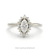 Lab Grown Marquise Diamond Halo Ring in 14K White Gold - Thumbnail 1
