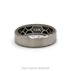 Side view of the Tacori brushed men's band showing the scalloped crescent edge - Thumbnail 2