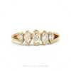 14k yellow gold 5-stone marquise diamond anniversary band — top view - Thumbnail 1