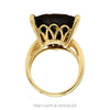 Large Trillion Cut Smokey Quartz Ring in 14k Yellow Gold - Thumbnail 3