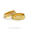 Tiffany & Co. matching pair of .11cttw diamond T bands in 18k yellow gold — the two bands together - Thumbnail 1