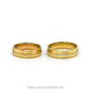 Front view of the Tiffany & Co. T diamond bands in 18k yellow gold - Thumbnail 3
