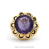 Round Synthetic Mystic Topaz Ring with Flower Designed Bezel in 14k Yellow Gold - Thumbnail 1