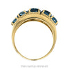 5 Oval Blue Topaz Band Ring in 10k Yellow Gold - Thumbnail 3