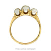 Three Stone Round Pearl Ring in 14k Yellow Gold - Thumbnail 2