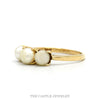 Three Stone Round Pearl Ring in 14k Yellow Gold - Thumbnail 3