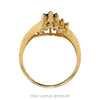 Front-facing view of the 14k yellow gold sapphire diamond ring - Thumbnail 3