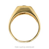 Front-facing view of the 14k yellow gold diamond solitaire men's ring showing the squared polished shoulders - Thumbnail 3