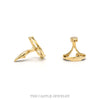 Side profile of the 14k yellow gold horseshoe cufflinks - Thumbnail 2