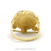 Cat Crown Coin Ring with Black Enamel Bezel and Split Sides in 14k Yellow Gold - Thumbnail 3