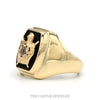 Order of DeMolay Black Onyx Enamel Signet Ring in 10k Yellow Gold - Thumbnail 2